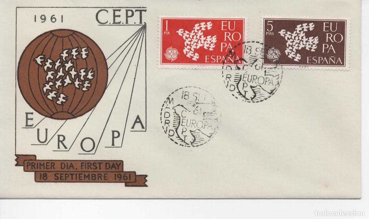 Sellos: ESPA&Ntilde;A SPD FDC EUROPA CEPT 1961 - Foto 1