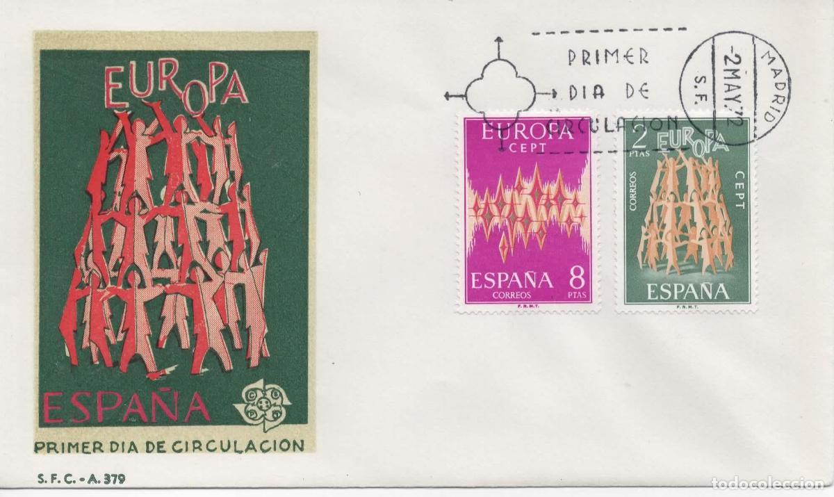 Sellos: ESPA&Ntilde;A SPD FDC EUROPA CEPT 1972 - Foto 1