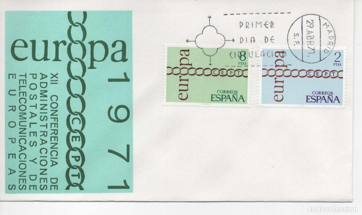Sellos: ESPA&Ntilde;A SPD FDC EUROPA CEPT 1971 - Foto 1