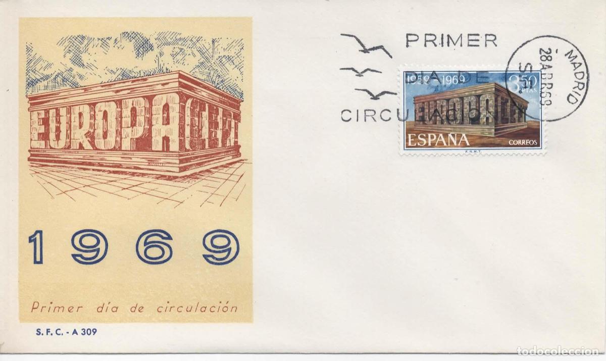 Sellos: ESPA&Ntilde;A SPD FDC EUROPA CEPT 1969 - Foto 1
