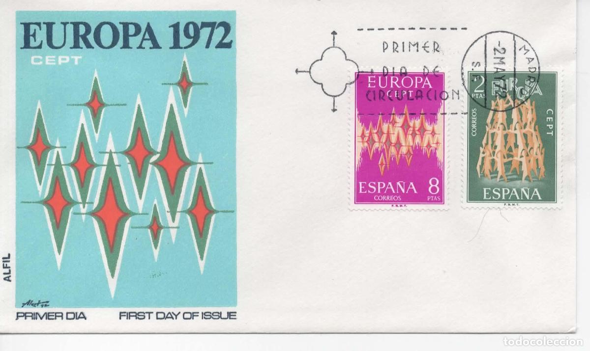 Sellos: ESPA&Ntilde;A SPD FDC EUROPA CEPT 1972 - Foto 1