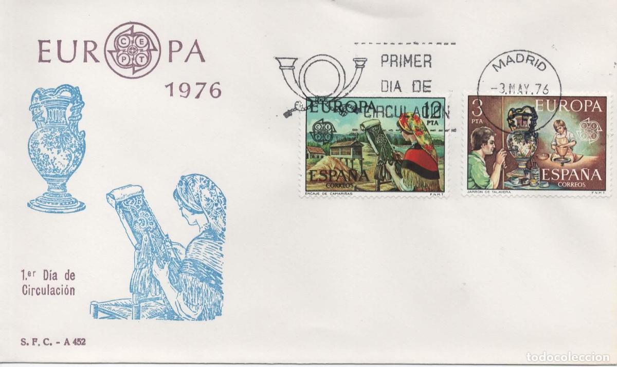 Sellos: ESPA&Ntilde;A SPD FDC EUROPA CEPT 1976 - Foto 1