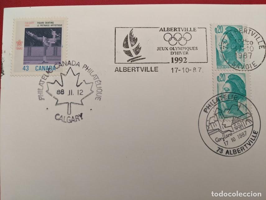 Sellos: SOBRE PRIMER D&Iacute;A JUEGOS OL&Iacute;MPICOS CANAD&Aacute; - Foto 1