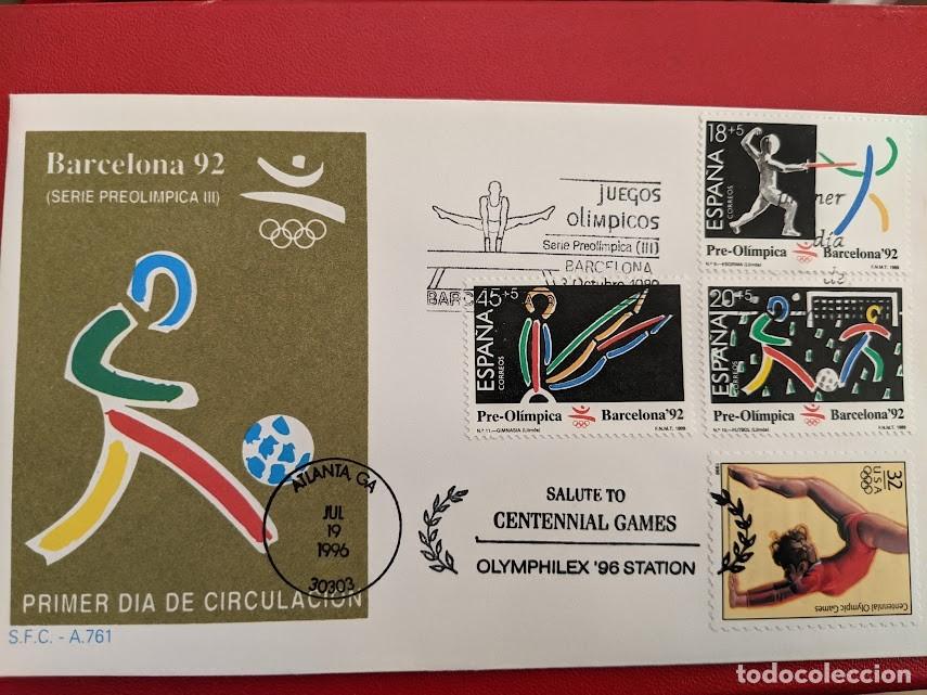 Sellos: SOBRE PRIMER D&Iacute;A JUEGOS OL&Iacute;MPICOS - Foto 1