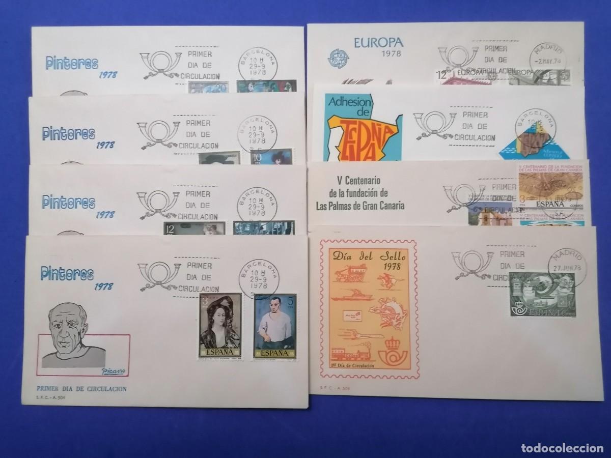 Sellos: SOBRES PRIMER DIA ESPA&Ntilde;A 1978 COMPLETO - Foto 2