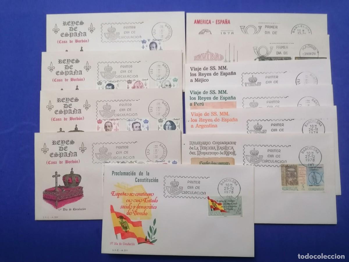 Sellos: SOBRES PRIMER DIA ESPA&Ntilde;A 1978 COMPLETO - Foto 3