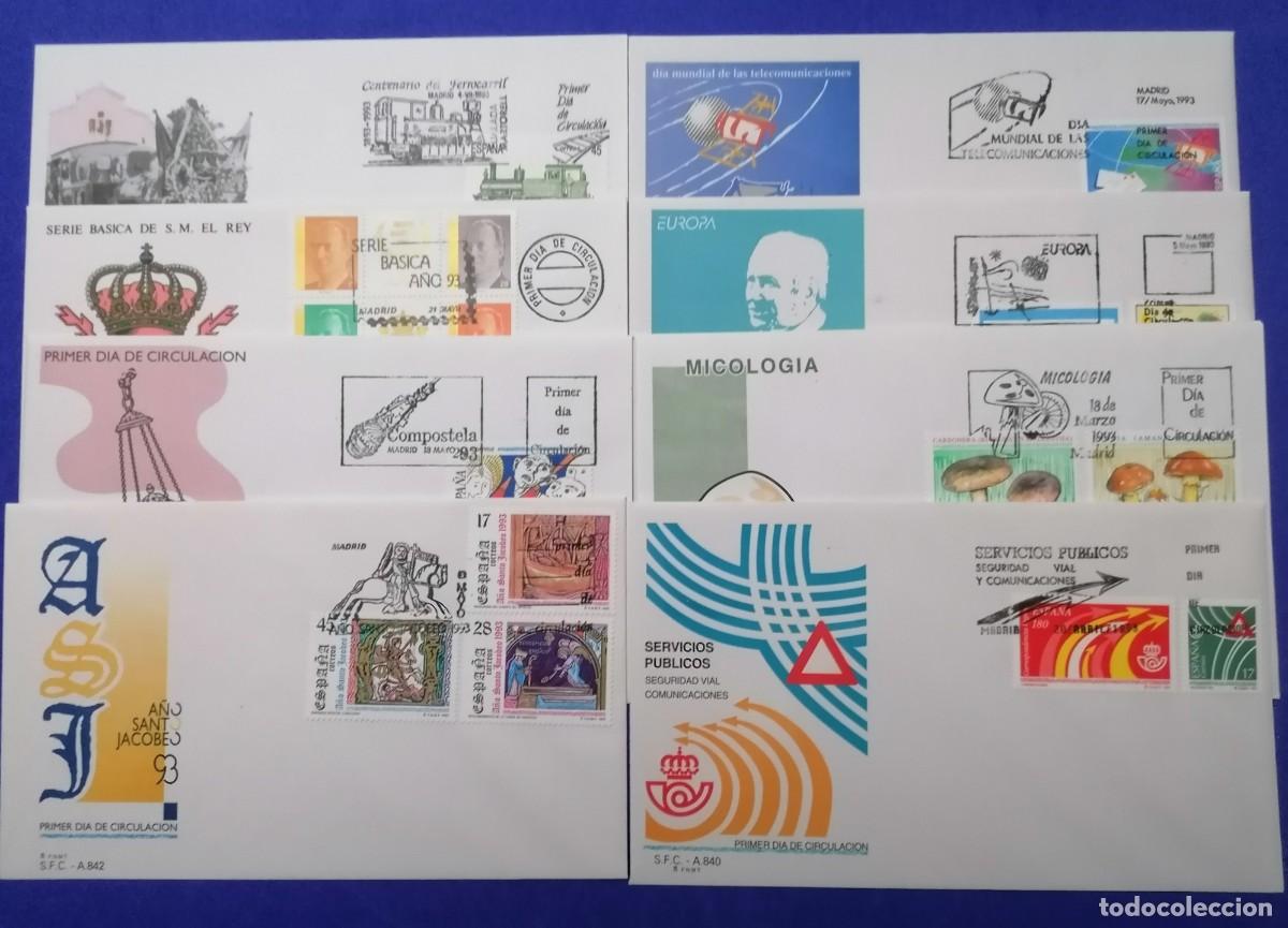 Sellos: Sobres Primer d&iacute;a Espa&ntilde;a 1993 completo - Foto 3