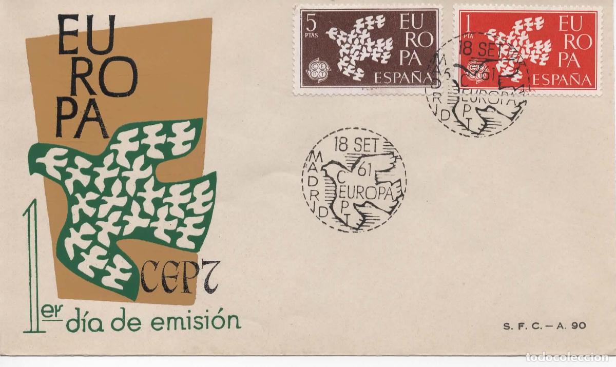 Sellos: ESPA&Ntilde;A SPD FDC EUROPA CEPT 1961 - Foto 1