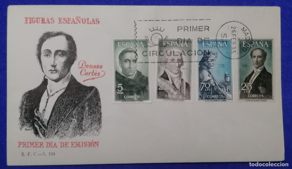 Sellos: SOBRE FIGURAS ESPA&Ntilde;OLAS 1965 - Foto 1