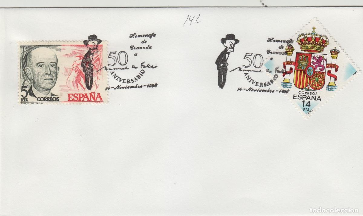 Sellos: 1996- GRANADA , HOMENAJE A MANUEL DE FALLA 50 ANIVERSARIO , .SOBRE - Foto 1