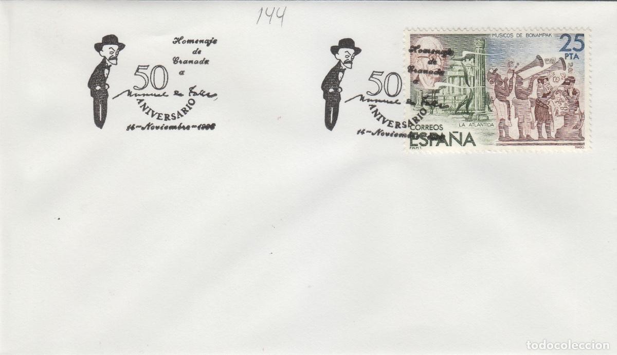 Sellos: 1996- GRANADA , HOMENAJE A MANUEL DE FALLA 50 ANIVERSARIO , .SOBRE - Foto 1