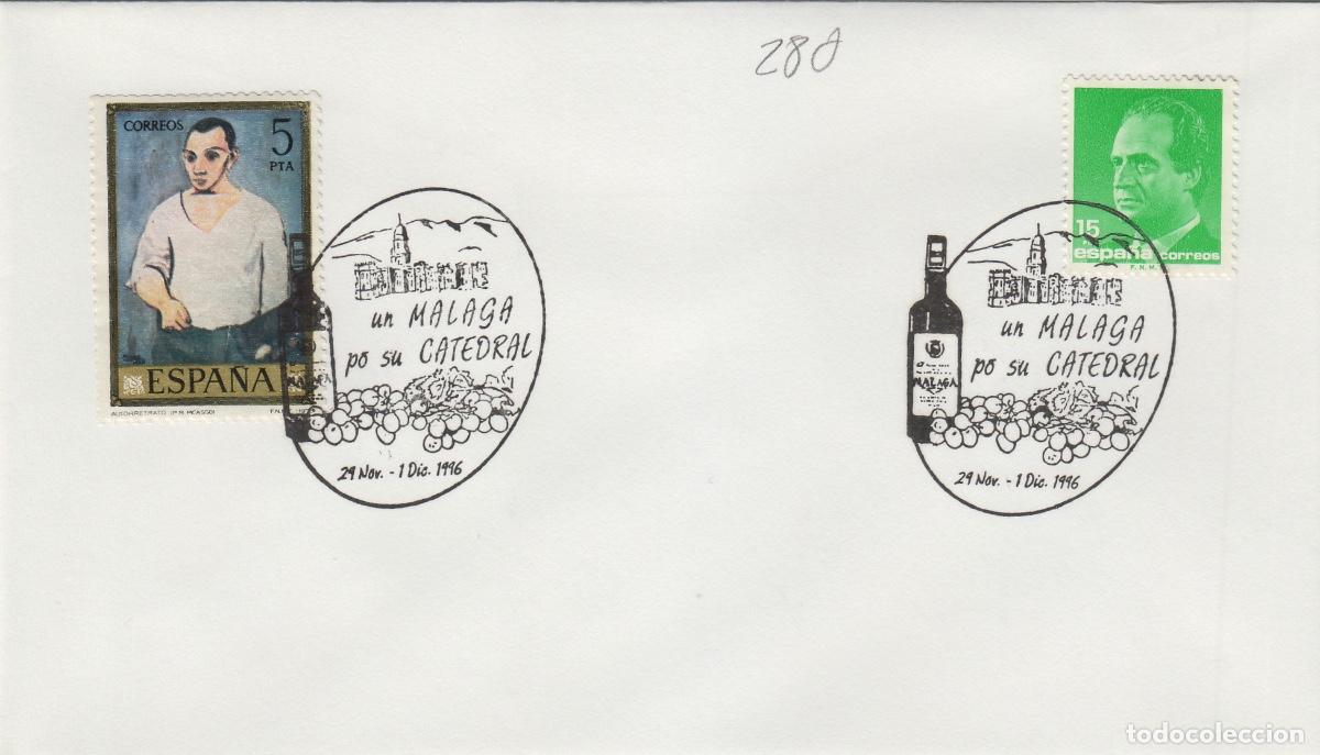 Sellos: 1996- MALAGA , CATEDRAL .SOBRE - Foto 1