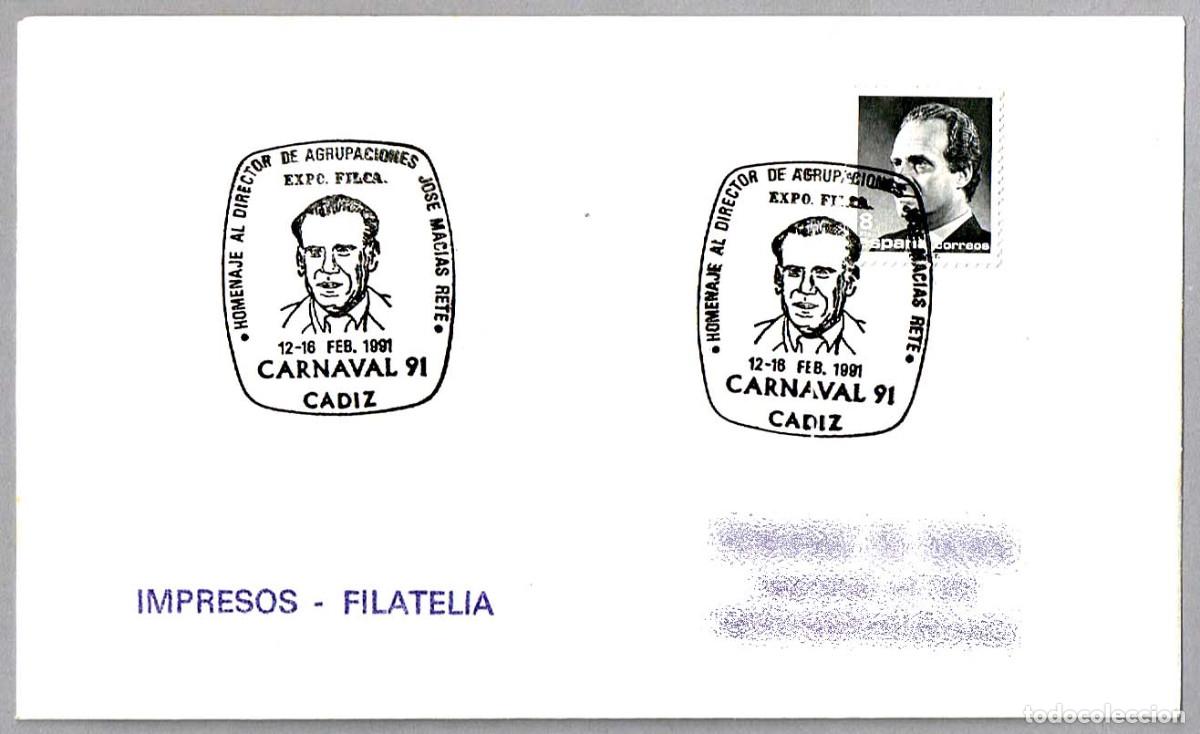 Sellos: Matasellos CARNAVAL DE CADIZ 1991 - Foto 1