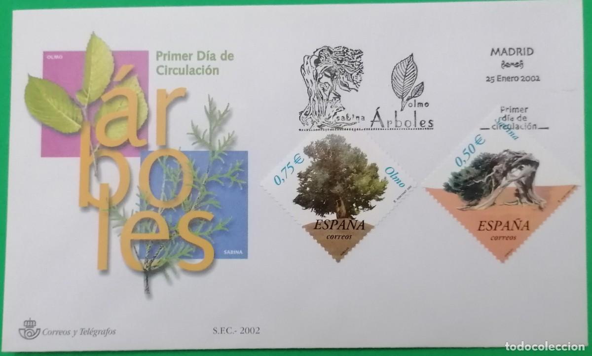 Sellos: SOBRE PRIMER DIA ESPA&Ntilde;A &rdquo;ARBOLES 2002&rdquo; COMPLETA - Foto 1