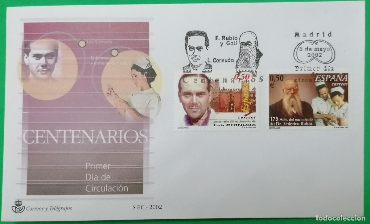 Sellos: SOBRE PRIMER DIA ESPA&Ntilde;A &rdquo;CENTENARIOS 2002&rdquo; COMPLETA - Foto 1