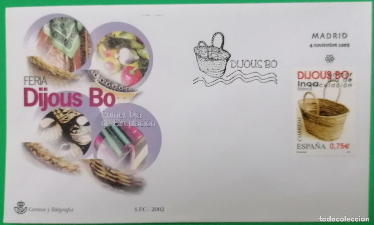 Sellos: SOBRE PRIMER DIA ESPA&Ntilde;A &rdquo;DIJOUS BO 2002&rdquo; COMPLETA - Foto 1