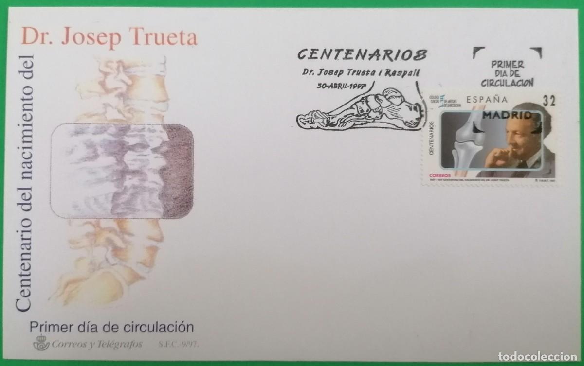 Sellos: SOBRES PRIMER DIA ESPA&Ntilde;A &rdquo;CENTENARIOS 1997&rdquo; COMPLETA - Foto 1