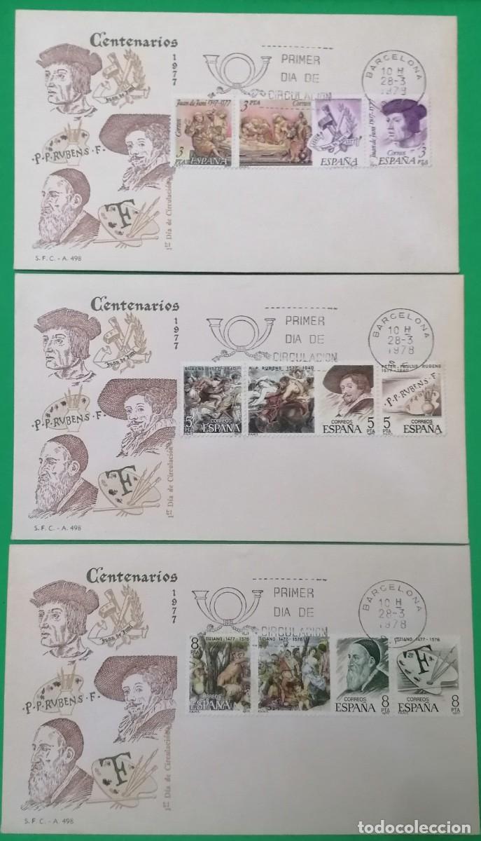 Sellos: SOBRES PRIMER DIA ESPA&Ntilde;A &rdquo;CENTENARIOS 1978&rdquo; COMPLETA - Foto 1