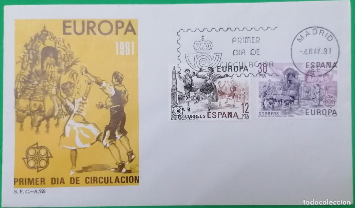 Stamps: SOBRE PRIMER DIA ESPA&Ntilde;A &rdquo;EUROPA CEPT 1981&rdquo; COMPLETA