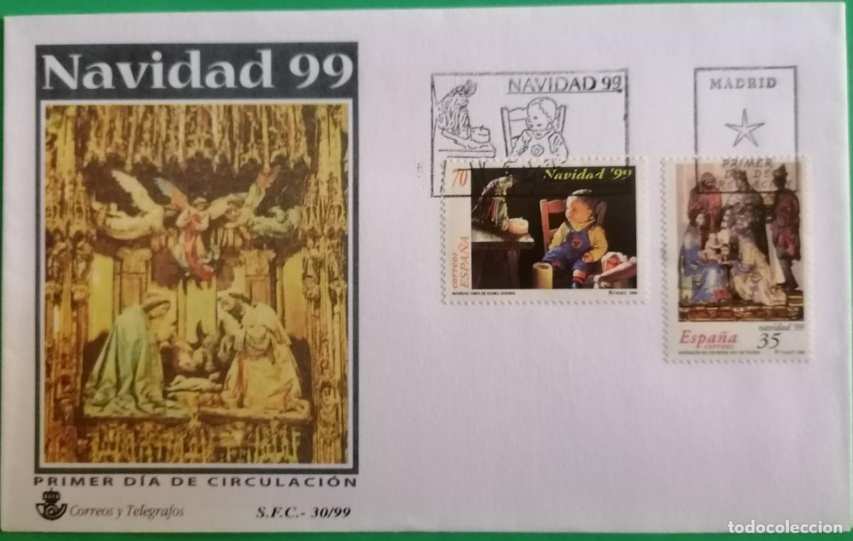 Sellos: SOBRE PRIMER DIA ESPA&Ntilde;A &rdquo;NAVIDAD 1999&rdquo; COMPLETA - Foto 1