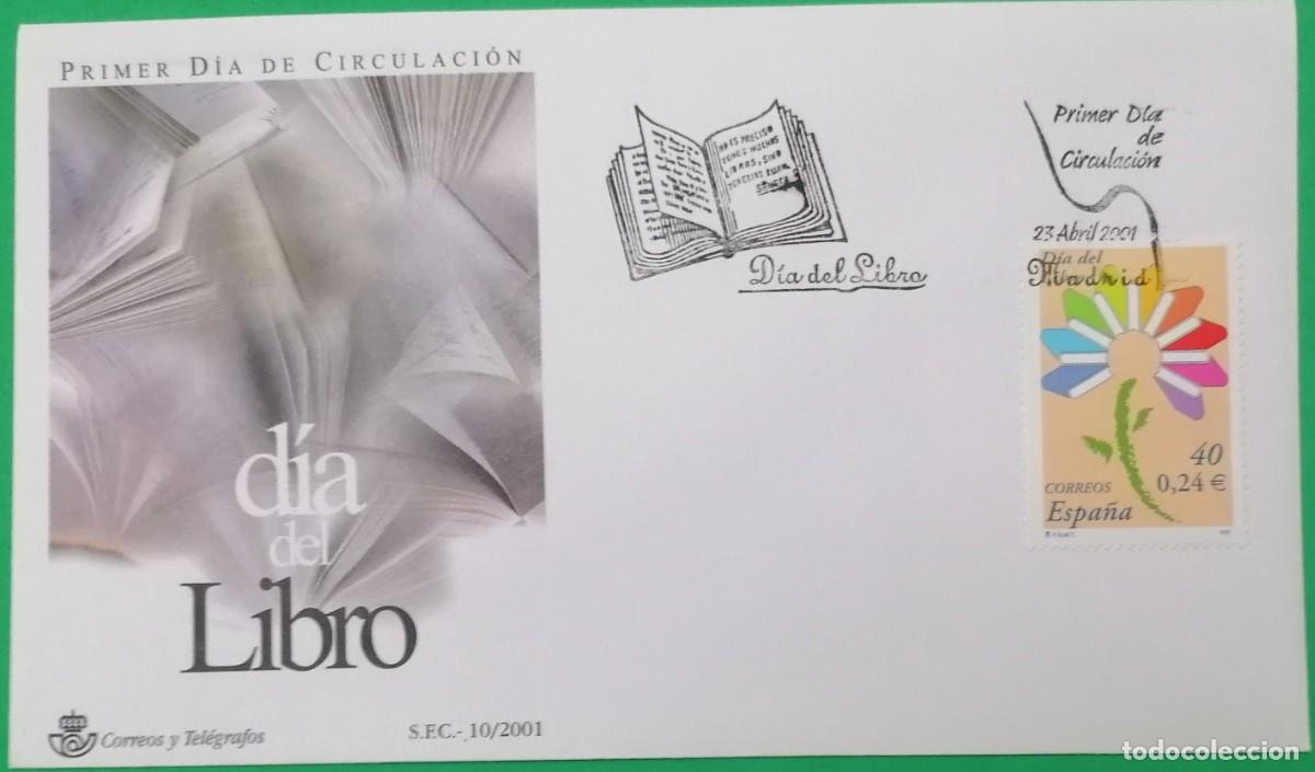 Sellos: SOBRE PRIMER DIA ESPA&Ntilde;A &rdquo;DIA DEL LIBRO 2001&rdquo; COMPLETA - Foto 1
