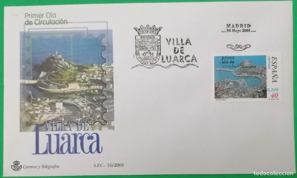 Sellos: SOBRE PRIMER DIA ESPA&Ntilde;A &rdquo;VILLA DE LUARCA 2001&rdquo; COMPLETA - Foto 1
