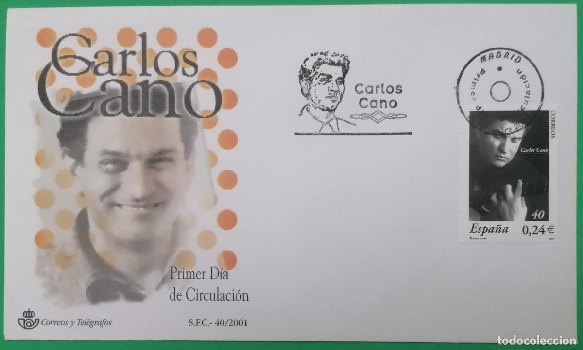 Sellos: SOBRE PRIMER DIA ESPA&Ntilde;A &rdquo;CARLOS CANO 2001&rdquo; COMPLETA - Foto 1