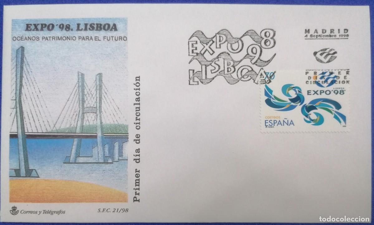 Stamps: SOBRE PRIMER DIA ESPA&Ntilde;A &rdquo;EXPO 98 LISBOA 1998&rdquo; COMPLETA