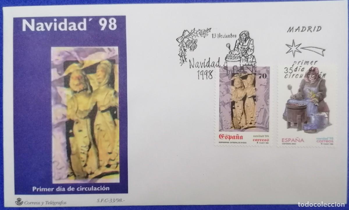Sellos: SOBRE PRIMER DIA ESPA&Ntilde;A &rdquo;NAVIDAD 1998&rdquo; COMPLETA - Foto 1