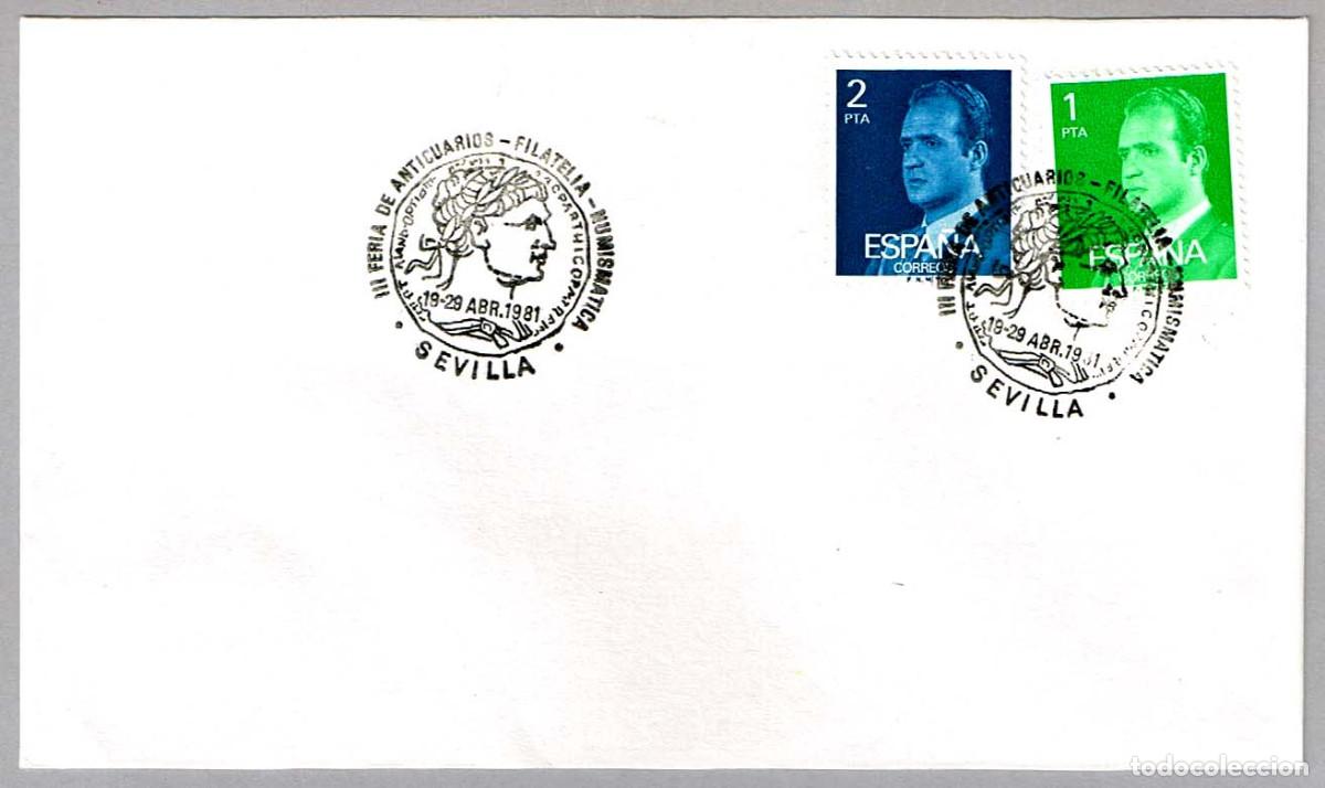 Sellos: Matasellos FERIA DE ANTICUARIOS - NUMISMATICA. Sevilla 1981 - Foto 1
