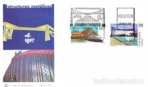 Briefmarken: EDIFIL 3479 Y 3480 ESTRUCTURAS METALICAS ESTACION ATOCHA Y PUENTE DE VIZCAYA SPD 2 VALORES