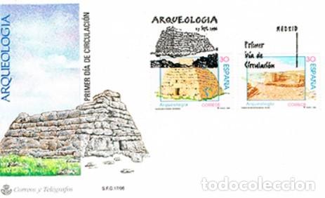 Sellos: EDIFIL 3448 Y 3449 ARQUEOLOGIA NAVETA MENORCA Y CABEZO AZAILA SPD 2 VALORES