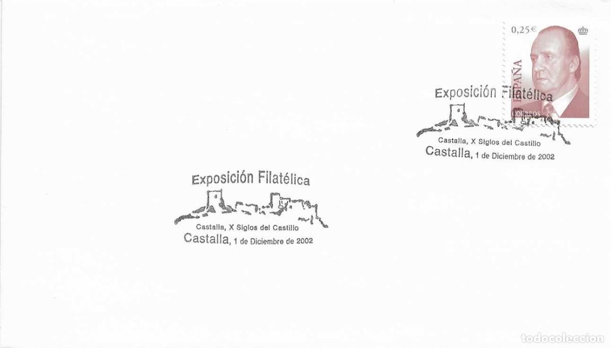 Timbres: X SIGLOS DEL CASTILLO EXPOSICION FILATELICA, CASTALLA (ALICANTE) 2002. RARO MATASELLOS EN SOBRE
