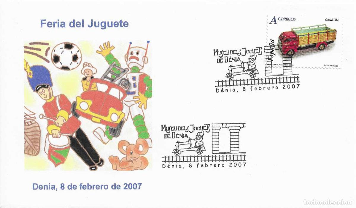 Timbres: MUSEU DELS JOGUETS FERIA JUGUETE, DENIA (ALICANTE) 2007. MATASELLOS RARO SOBRE ILUSTRADO