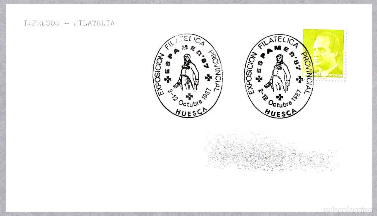 Sellos: Matasellos EXP. ESPAMER87. Huesca, Aragon, 1987 - Foto 1