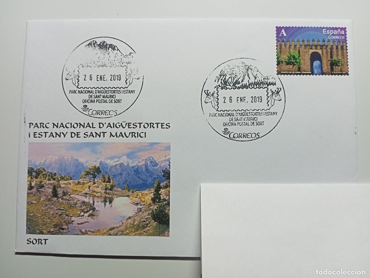 Sellos: Sobre tur&iacute;stico Parc Nacional d'Aig&uuml;estortes i Estany de Sant Maurici (2019)
