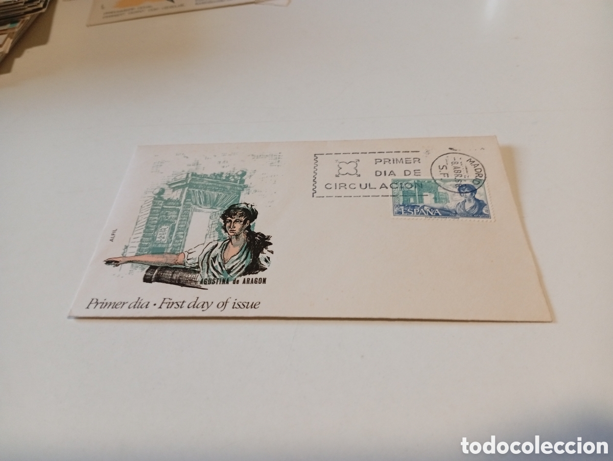 Briefmarken: Sobre primer d&iacute;a de circulaci&oacute;n Agustina de Arag&oacute;n