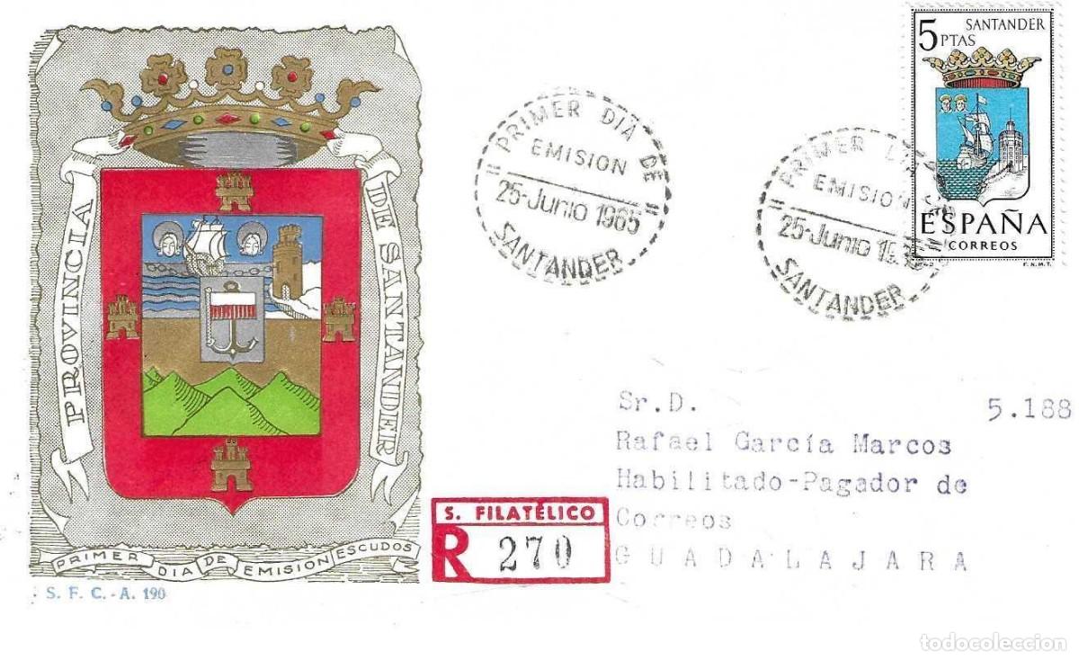 Sellos: SOBRE DE PRIMER D&Iacute;A - PROVINCIA DE SANTANDER - 1965 - Foto 1