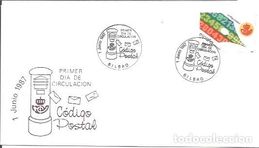 Sellos: SOBRE PRIMER DIA CIRCULACION CODIGO POSTAL 1987 - Foto 1