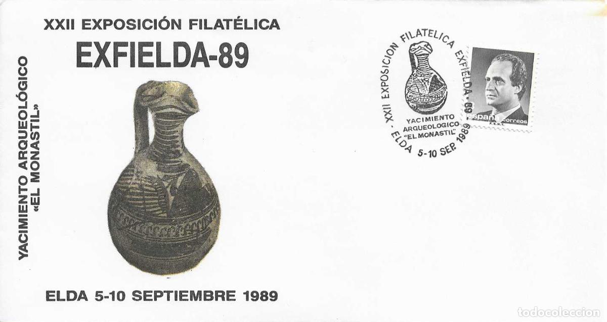 Stamps: ARQUEOLOGIA EL MONASTIL YACIMIENTO ARQUEOLOGICO ELDA (ALICANTE) 1989 MATASELLOS RARO SOBRE ILUSTRADO