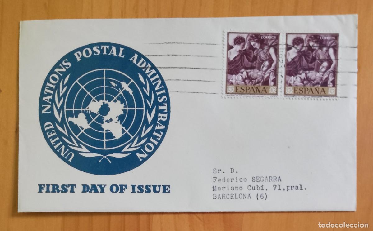 Sellos: ESPA&Ntilde;A - SOBRE PRIMER DIA - UNITED NATIONS POSTAL ADMINISTRATION - Foto 1