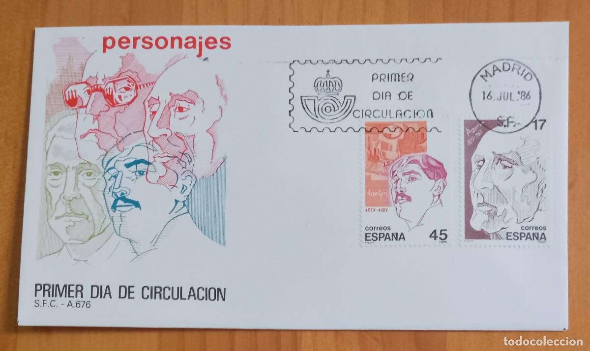 Sellos: ESPA&Ntilde;A, SOBRE PRIMER DIA - PERSONAJES - Foto 1