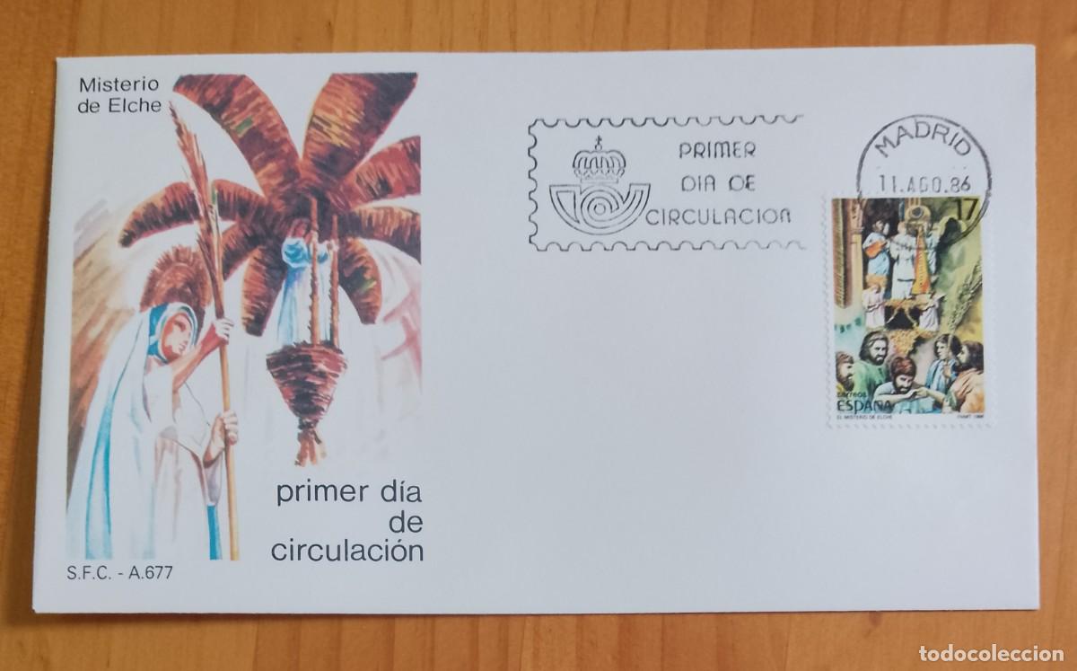 Sellos: ESPA&Ntilde;A, SOBRE PRIMER DIA - MISTERIO DE ELCHE - Foto 1