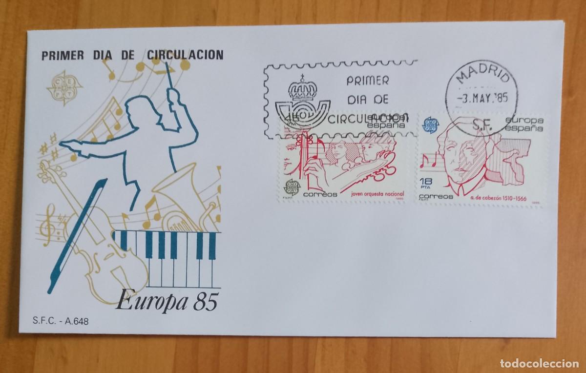 Sellos: ESPA&Ntilde;A, SOBRE PRIMER DIA - EUROPA 85 - Foto 1