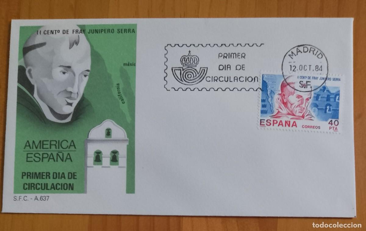 Sellos: ESPA&Ntilde;A, SOBRE PRIMER DIA - II CENT&ordm; DE FRAY JUNIPERO SERRA - Foto 1