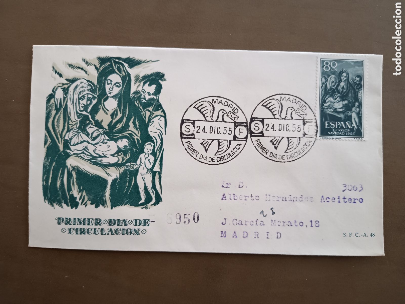 Francobolli: NAVIDADES 1955 - 24 DICIEMBRE 1955 - CIRCULADO