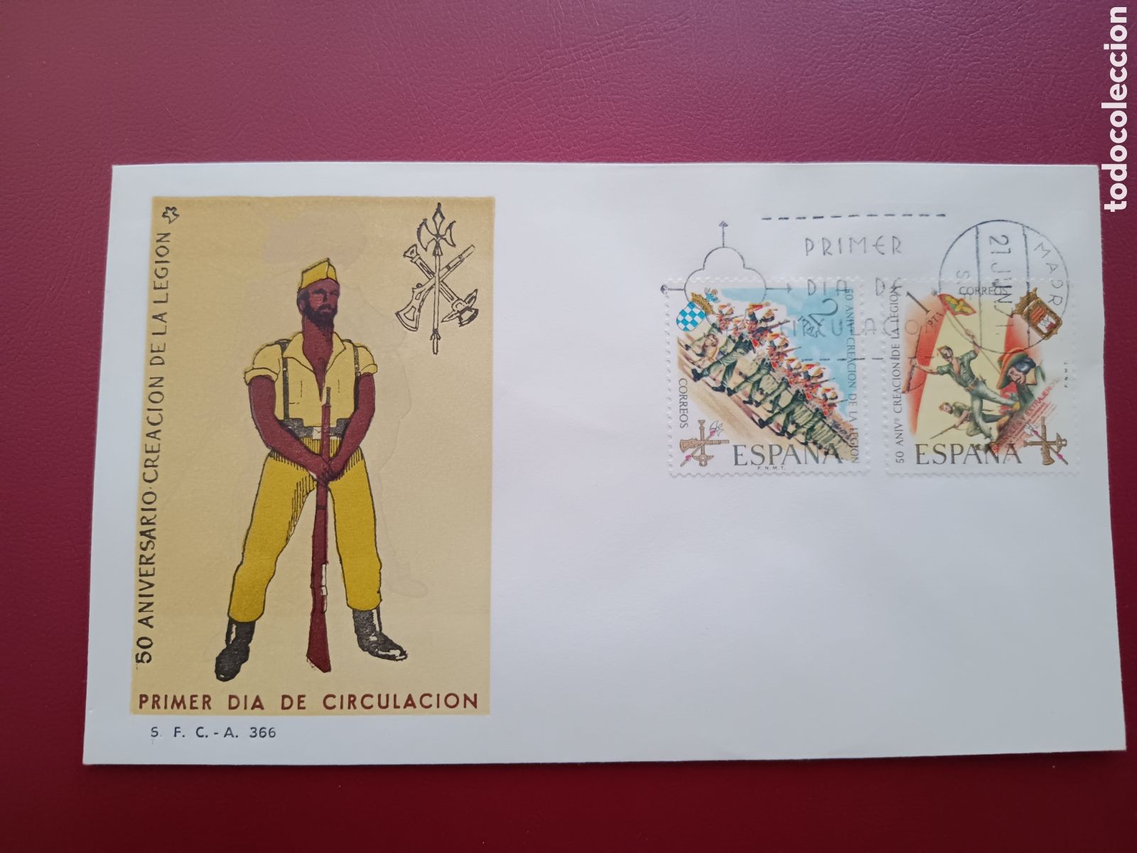 Sellos: 50 ANIVERSARIO CREACI&Oacute;N DE LA LEGI&Oacute;N - 21 JUNIO 1971