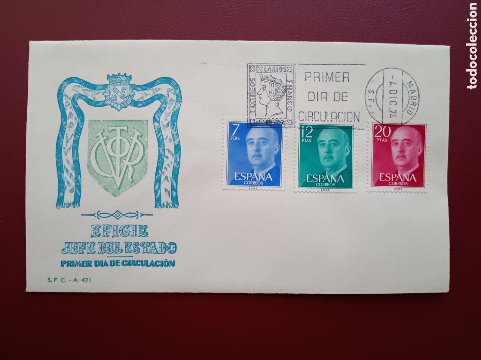 Sellos: EFIGIE JEFE DE ESTADO - 4 DICIEMBRE 1974