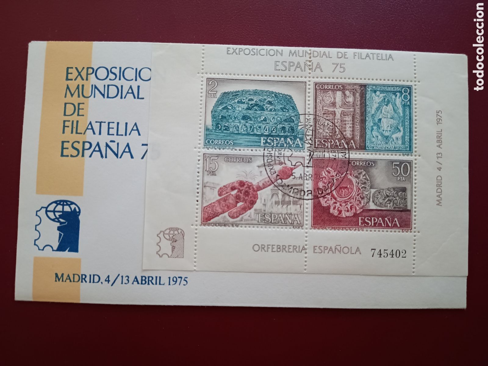 Sellos: EXPOSICI&Oacute;N MUNDIAL DE FILATELIA - 4 - 13 ABRIL 1975