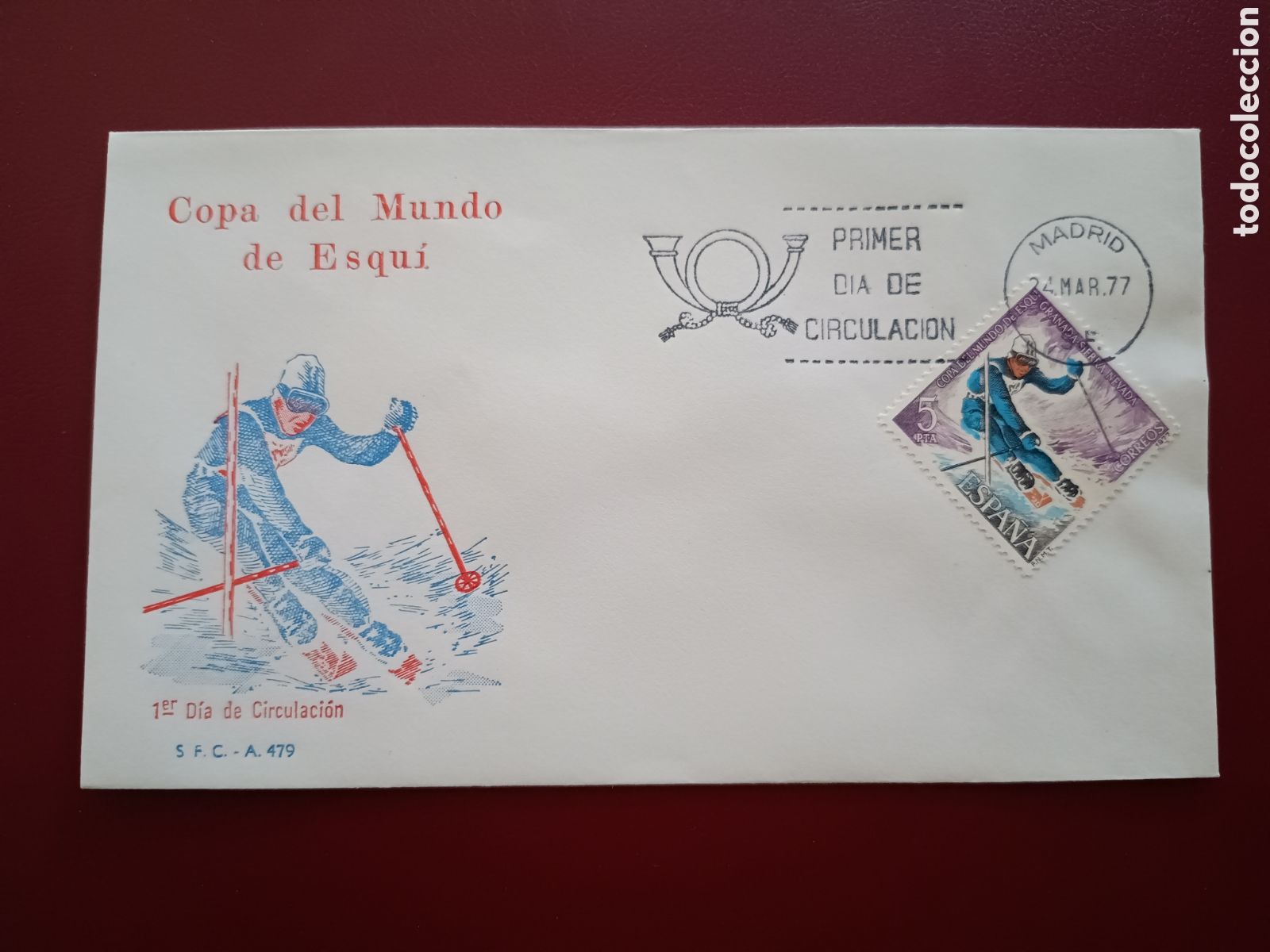Sellos: COPA DEL MUNDO DE ESQU&Iacute; - 24 MARZO 1977
